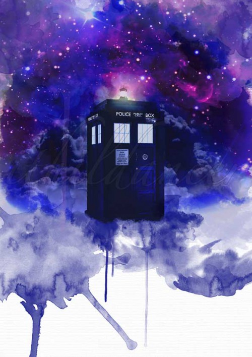 Æres dem som æres bør: Stock photos Tardis: http://advancedgraphics.com/product/tardis-dr-who/ Clouds: http://www.deviantart.com/art/Dark-Cotton-Clouds-168451107 Space: http://www.deviantart.com/art/Space-custom-box-background-436917829 Canvas texture: http://www.deviantart.com/art/High-Res-Canvas-Texture-89880013 Watercolor tutorial and brushes How to Make a Realistic Watercolor Painting in Photoshop: http://medialoot.com/blog/realistic-watercolor-painting-photoshop-tutorial/